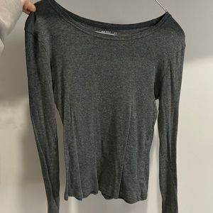 Plain scoop neck long sleeve